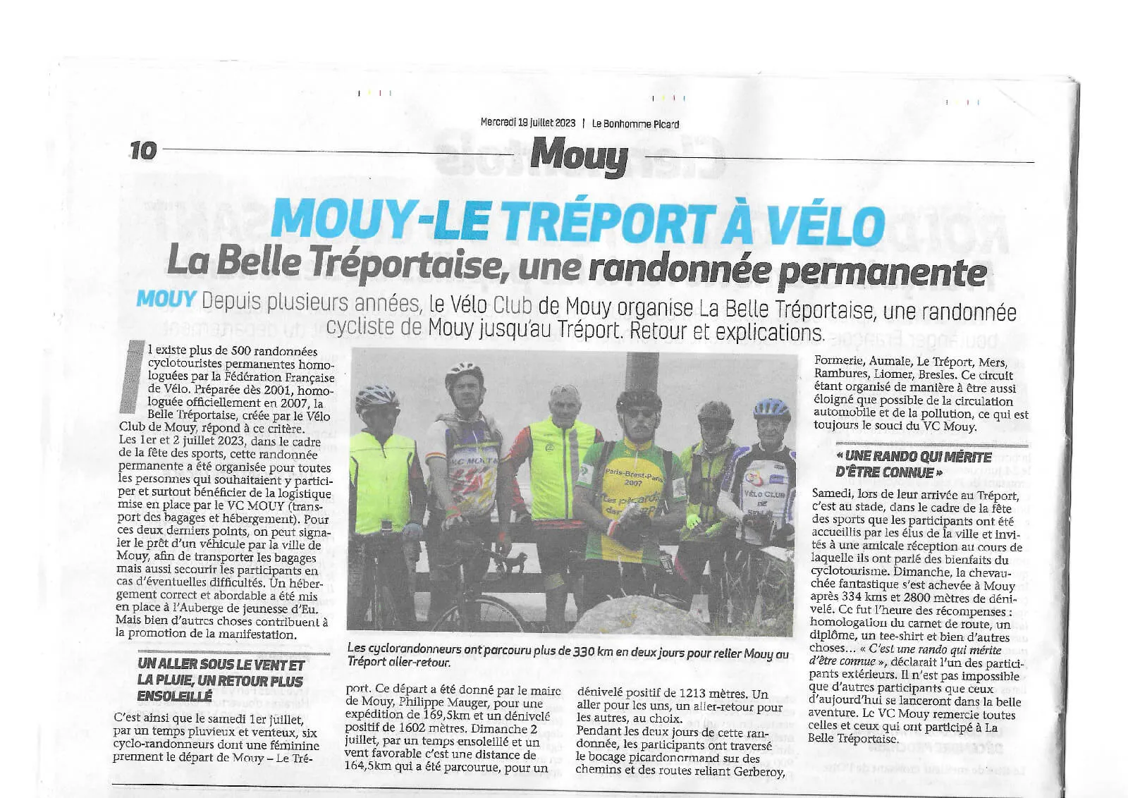 Article du Bonhomme Picard sur La Belle Tréportaise