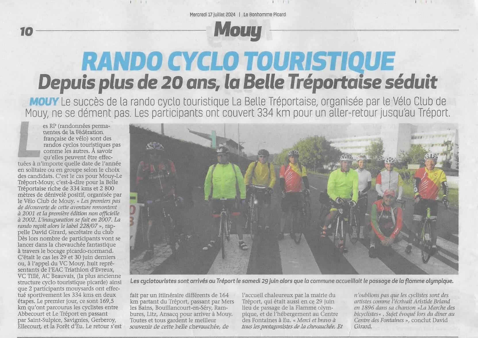 Article pour la Belle Tréportaise 2024 par le Bonhomme Picard