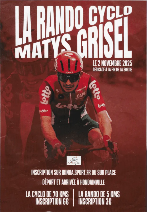 Affiche de la rando cyclo Matys Grisel